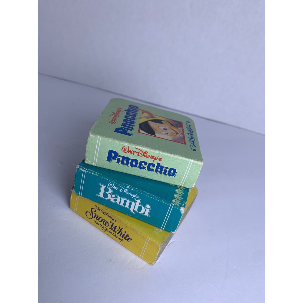 Vintage 1999 Disney Book Block Board Books Bambi Snow White Pinocchio Set of 3 - Picture 7 of 8